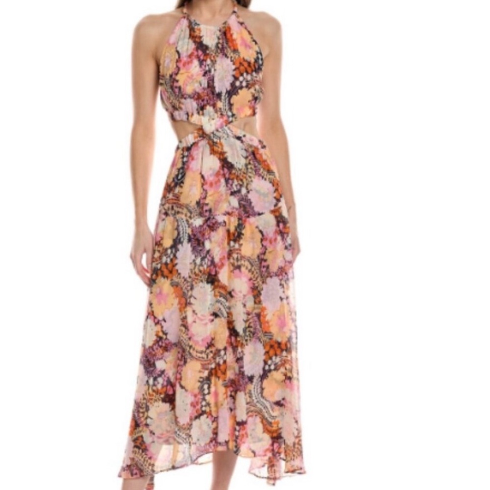 A.L.C Floral Halter Maxi Dress size 2 - Picture 4 of 14